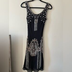 Sue Wong Vintage Silk Beaded Embellished Dress - Size 6